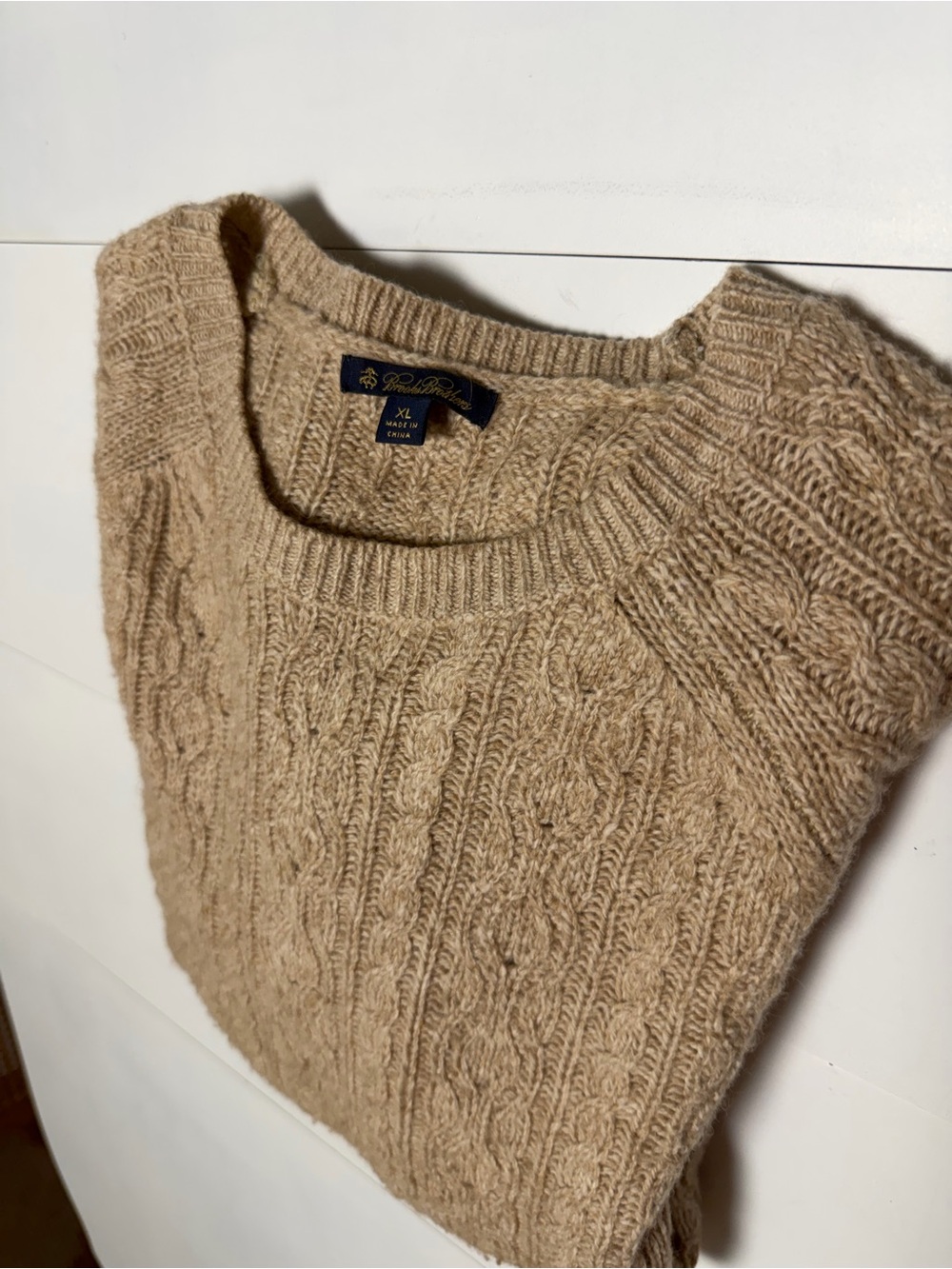 Brooks Brothers luxurious camel hair sweater in camel/tan colour
